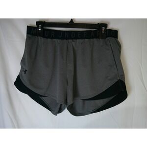 Under Armour Women's Gray Black Athletic Shorts Heatgear Size LG